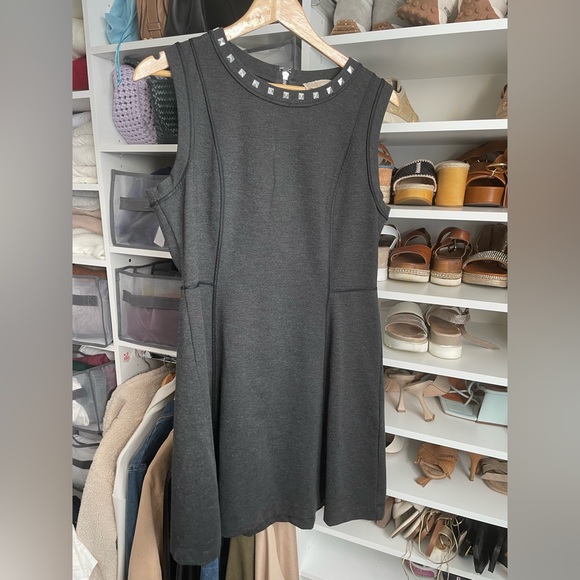 Michael Kors Grey A line midi dress with silver studs - Picture 2 of 3